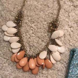 Pink white and gold necklace